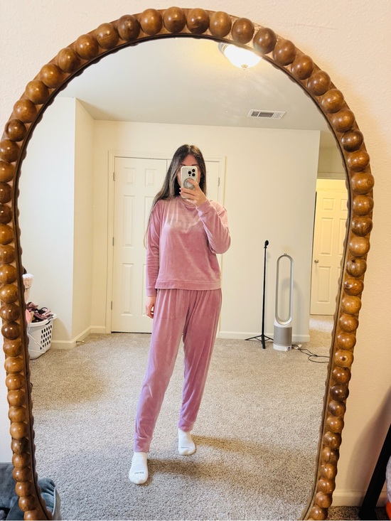 Juicy Couture Other - Juicy Couture Dusty Pink Velour Rhinestone Lounge Set Size M